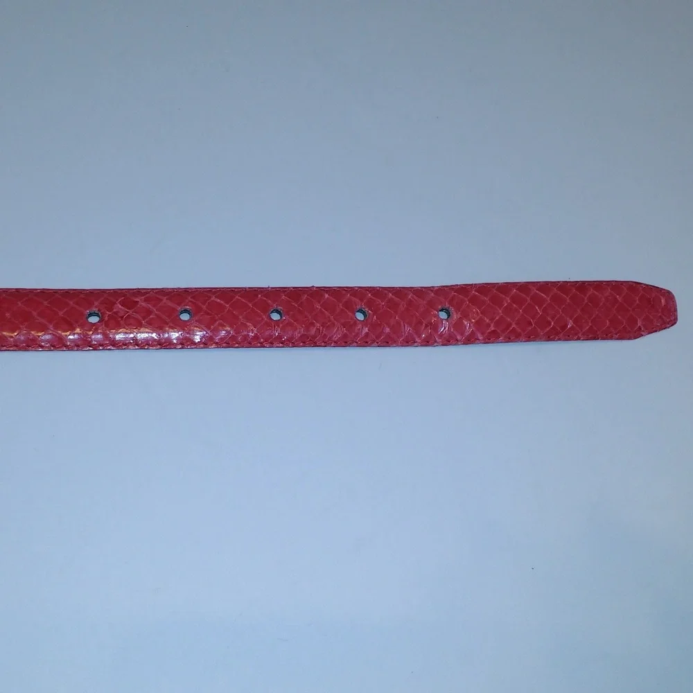 Honors genuine snake skin belt w/gold hardware L